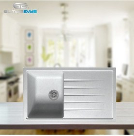 Resim Gümüş Evye Ge86 Beyaz Tek Göz Garanit Eviye 