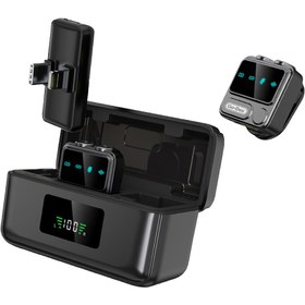 Resim Go Des GD-WS307 2in1 Gürültü Engelleyici Özellikli Type-C ve Lightning Şarj Portlu Kablosuz Yaka Mikrofonu - Siyah 