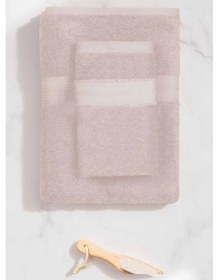 Resim 2 Parça Battal Lüks Premium Banyo Spa Havlu Takımı 90x170 Cm Pudra Çok Renkli 