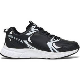 Resim Tonny Black Siyah Cilt Faylon Taban Bağcıklı Spor Ayakkabı Siyah | Unisex 