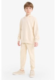 Resim Defacto Erkek Çocuk Basic Düz Kapüşonlu Sweatshirt E9558a825auer103 Ekru 