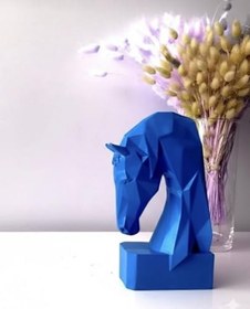 Resim Dekoratif Kitap Tutucu Kübit At Figürlü Biblo mavi 