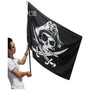 Resim Büyük 3x5ft Kafatası Ve Haç Çapraz Kemikler Kılıçlar Jolly Roger Korsan Bayrakları 