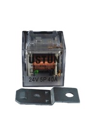 Resim 24V 40A 5 Fişli Ledli Dirençli Şeffaf Mini Röle 