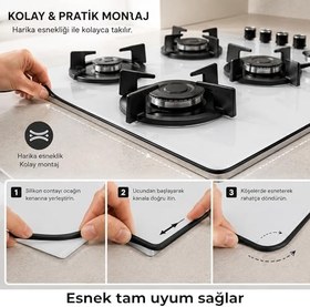 Resim Ankastre Ocak- İndüksiyon ocak- Sızdırmaz Silikon Conta - Bant Değil, Çıkarılabilir & Yıkanabilir - 60-75 cm Ocak Uyumlu ankastre ocak- İndüksiyon ocak kenar silikonu (SİYAH) 