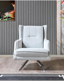 Resim Velura Home Florya Berjer & Tekli Koltuk - Beyaz 