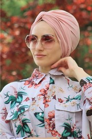 Resim Sahra Şal Dünyası Dolama Bone Pudra Hazır Model 