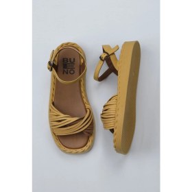 Resim Bueno Shoes Sarı Deri Kadın Düz Sandalet 01WY9110 01WY9110 