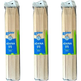 Resim Dolphin Bambum Ahşap Adana Çöp Şiş - Boy : 35 Cm. / En : 2 Cm. - 25 Adetlik 3 Paket 