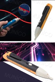 Resim Munico Sagit Elektrik Dedektörü Test Kalemi LED Işık AC Elektrik yaş Test Cihazı Uyarısı 