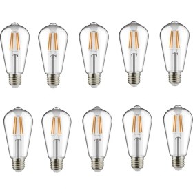Resim Kendal 10 Adet K2 6W E27 2700K Sarı Işık Flamanlı Rustik LED Ampul KES505 