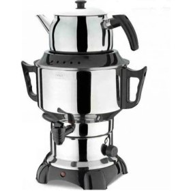 Resim Aldente 4.5 L Elektrikli Semaver – Gri Paslanmaz Çelik Gövde, Sıcak Tutma ve Enerji Tasarrufu Özellikli 