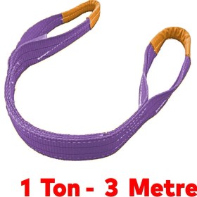 Resim Badem10 Sapan Lila Renk Polyester Spanzet 1 Ton 3 Metre Sağlam Yük Kaldırma Taşıma Indirme Halat 