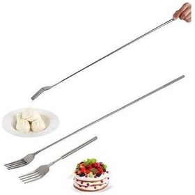 Resim Fortunelane Parça Gümüş Uzatılabilir Çatal, Paslanmaz Çelik Uzatılabilir Çatal, Kupu Uzatma 