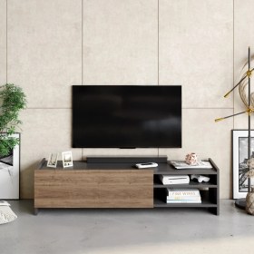 Resim Elit&Mobilya Mimoza Tv Sehpası Ünite Antrasit Beyaz (Siyah) Lüks Salon 