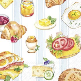 Resim Kahvaltı Temalı Yemek Peçetesi 