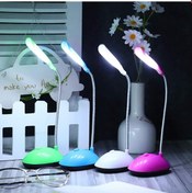 Resim Led Gece Lambası Led Gece Lambası 1 Adet Küçük Masa Lambası Göz Dostu Led Masa Lambası Pil İle Çalışan Esnek Kaz Boynu Masa Lambası Mavi 