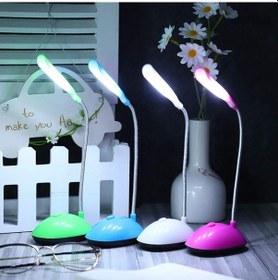 Resim Led Gece Lambası Led Gece Lambası 1 Adet Küçük Masa Lambası Göz Dostu Led Masa Lambası Pil İle Çalışan Esnek Kaz Boynu Masa Lambası Mavi 