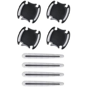 Resim Jms 3D Etkisi Çizilmeye Karşı Koruma Yaratıcı Epoksi Güvenlik Yansıtıcı 8 Adet Takım Kapı Kolu Etiket Beyaz 