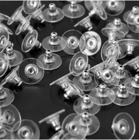 Resim Hedef Bijuteri 100 Adet Şeffaf Küpe Stoperi, Küpe Klipsi,slikonlu Küpe Arkası 