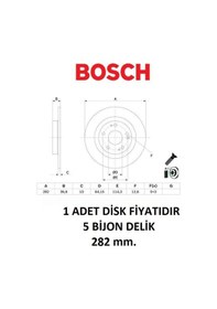 Resim Arka Fren Disk Honda Civic 10 Hb Sedan 2015+ 42510tbfa00 0986479g90 Bosch 1 Adet Disk 
