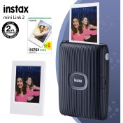 Resim Fujifilm Instax Mini Link 2 Uzay Mavisi Akıllı Telefon Yazıcısı 20LI Mini Film ve Çerçeve 