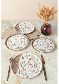Resim Keramika Soft Bloom Nordic Pasta Tabağı 22 Cm 4 Adet 22876-77 Çok Renkli 