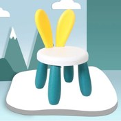 Resim Sevimli Tavşan Anaokulu Çocuk Sandalye Plastik Kalınlaşmış Çok Renkli 