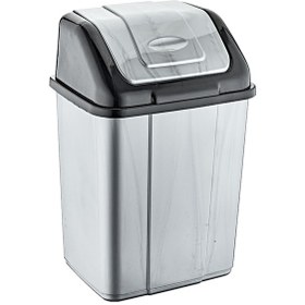 Resim Magnum Sallanır Kapak Çöp Kovası Kutusu - 35 Litre Gri 