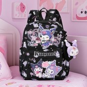 Resim Sanrio 2025 Anime Sırt Çantası - Sevimli Karakter Tasarımı Yıldızlar ve Kalpler ile, Dayanıklı Polyester, Çoklu Cepli, Fermuarlı Kapatma, Kadın ve Erkekler için Üniseks Okul & Seyahat Çantası (Karışık Renkler) 