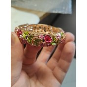 Resim 1 Adet Emaye Etnik Tarz El Yapımı Alaşım Bilezik, Detaylı Oyma İşçiliği ile Lüks ve Şık Tasarım - Hediye İçin Mükemmel, Günlük Kullanım, Davetler, Düğünler ve Özel Günler 