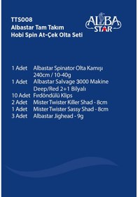 Resim Albastar Tam Takım Hobi Spin Atçek Olta Seti Tts008 240Cm-Standart 