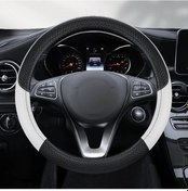 Resim Xuweiwei Beyaz Yumuşak Süet Direksiyon Kılıfı Kaymaz Ergonomik Kolay Montaj Tüm Araçlar Beyaz 