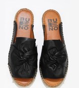 Resim Bueno Shoes Siyah Deri Kadın Espadril Terlik 01wn1632 