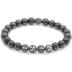 Resim Gümüşhediyeal Hematit Metal Kombinli Kişiye Özel Isim Yazılı Küre Kesim Doğalta Çok Renkli 