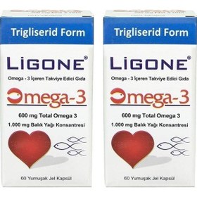 Resim Ligone Omega 3 600 Mg 60 Yumuşak Kapsül 2 Adet 