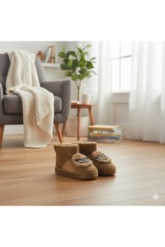 Resim Valenta Sevimli Baykuş Figür Çocuk Bebek Panduf Ev Botu Ev terliği Patik 