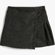 Resim Koton Şort Etek Beli Lastikli Pileli Antrasit 4wkg40007aw Antrasit 