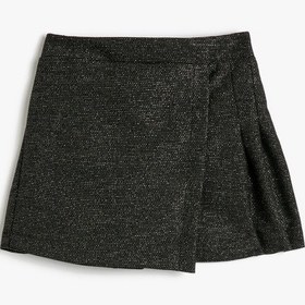 Resim Koton Şort Etek Beli Lastikli Pileli Antrasit 4wkg40007aw Antrasit 