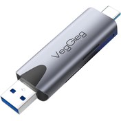 Resim VegGieg Type-C ve USB 3.0 Sd-Microsd Tf Kart Okuyucu 