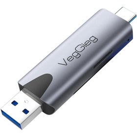 Resim VegGieg Type-C ve USB 3.0 Sd-Microsd Tf Kart Okuyucu 