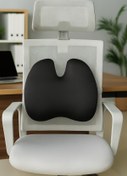 Resim PİLLOWART Hafızalı Köpük Sırt Yastığı - Ofis ve Araba Koltuğu İçin Ergonomik Arka Elastik Yastık 