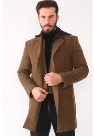 Resim Plt8395 Dewberry Battal Palto-Camel-Camel 