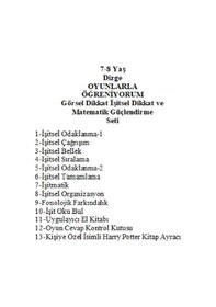 Resim Önel Yayıncılık Dizge 7-8 Yaş Görsel İşitsel Dikkat ve Matematik Güçlendirme Seti + Kişiye Özel İsimli Harry Potter Kitap Ayracı 