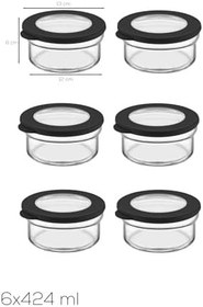 Resim Porsima 4381 Flat 6Lı Cam Kahvaltılık Çok Amaçlı Saklama Kabı Cam Kahvaltı Seti 