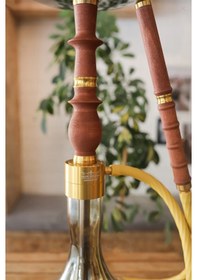 Resim Alfeshisha Ottoman Ahşap Gold Nargile 