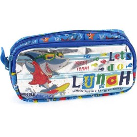 Resim Muggle Kalem Çantası Cute Shark Mavi Mu-0082 