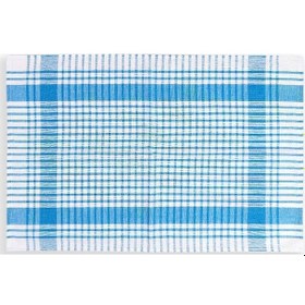 Resim Pamuklu Turkuaz Renkli Pöti Kareli 4'lü Kurulama Bezi, Beslenme Örtüsü, Servis Peçetesi 