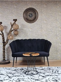 Resim ZAFİR İkili Papatya Çay Seti Koltuk Siyah Boyalı Sivriltme Ayak, Balkon, Salon, Ofis, Koltuk Takımı 