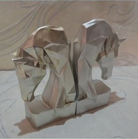 Resim At Başı Kitap Tutucu Biblo, Beyaz, Dekoratif Heykel 